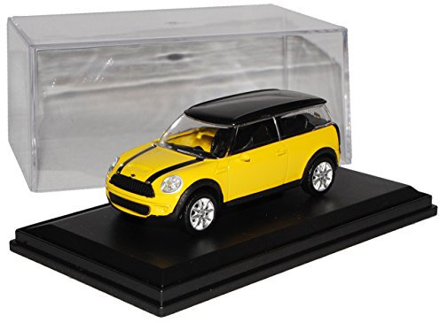 alles-meine.de GmbH Mini Cooper Clubman Kombi Gelb R55 Ab 2007 mit Sockel und Vitrine 1/43 Modellcarsonline Modell Auto