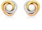 CARISSIMA Damen-Ohrstecker 9ct 3 Colour 9mm Knot and Pearl Stud Earrings 375 Tricolor Perle Rundschliff China-Zuchtperle Weiß-3.57.3313