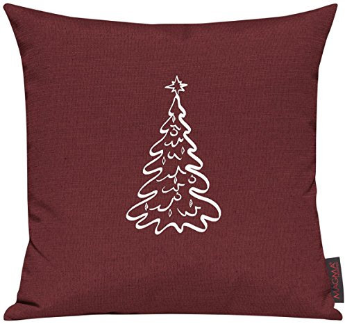 Shirtinstyle Sofakissen, Kissenbezug, Kissenhülle, Motiv Weihnacht Tannenbaum Weihnachtsbaum, Größe 40 x 40cm, Farbe Rot