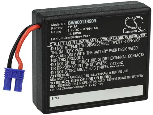 vhbw Batería Compatible con Yuneec H480 Remote Controller, ST16 Remote Controller Mando de dron (8700 mAh, 3,7 V, Li-Ion)
