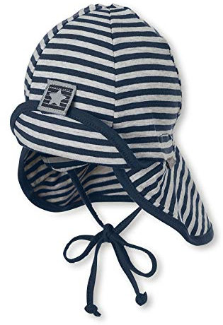 Sterntaler Flapper für Jungen mit Nackenschutz, Sternchen-Klettverschluss und Streifenmotiv, Alter: ab 2-4 Jahre, Größe: 53, Blau (Marine)