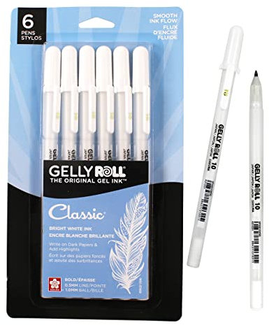 SAKURA 57458 Gelly Roll Classic 10 (Bold Pt.) 6pk Pen, White