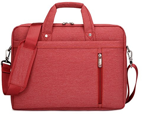 MISSMAO 15-17 Zoll Wasserfeste Multifunktionale Laptop Hülle Notebooktasche Laptoptasche Laptop-Umhängetasche mit Griff und Schulterriemen aus strapazierfähigem Rot
