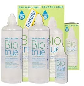 Biotrue Bausch + Lomb Solución Única 2 x 300ml + 60ml gratis para lentes de contacto blandas