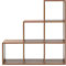 Rebecca Mobili Libreria da terra, scaffale a gradini marrone rovere, mdf, 6 scomparti, design moderno, organizzazione documenti oggetti - Misure: 97,5 x 97,5 x 29 cm (HxLxP) - Art. RE6044