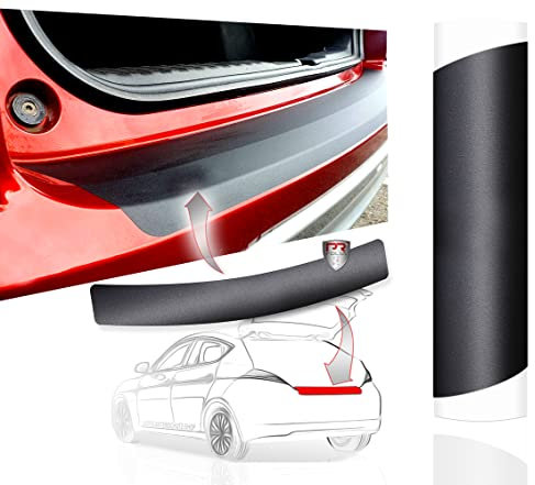 PR-Folia Ladekantenschutz für Karoq (ab Bj.11/2017) passend, Lackschutzfolie Schutzfolie Autofolie Auto Lackschutz Stoßstangenschutz Folie SCHWARZ