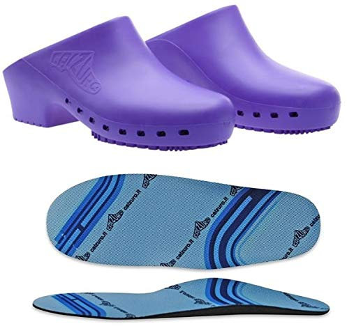 CALZURO Zoccoli Sanitari Classic S Senza Fori con Plantare Professionali CE - 39-40 - Viola