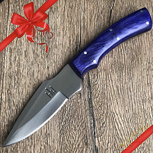 Hobby Hut HH-314 | Coltello da Caccia Personalizzato in Acciaio Inox da 10,5 Pollici 420C | Lama Fissa, Manico in micarta | Fodero in Cuoio | Progettato per la Caccia e Il Campeggio