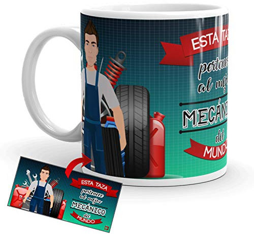Kembilove Taza de Café del Mejor Mecánico del Mundo – Taza de Desayuno para la Oficina – Taza de Café y Té para Profesionales – Taza de Cerámica Impresa – Tazas de Jefe de 350 ml para Mecánicos