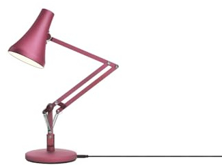 ANGLEPOISE 90 Mini Mini Desk Lamp, Berry Red, LED Low Energy Dimming Bulb, USB Power Cable, Aluminium Shade and Arms, Anodised Satin Finish, Chrome Plated Fittings, Ideal for Small Spaces