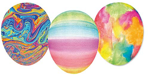 Nestler 3er Set Ostereier zum Befüllen Größe 15 cm- Handgemachte Eier aus Pappe in verschiedenen Größen - buntes Motiv Malerei - Liebevolles Ostergeschenk (15cm)