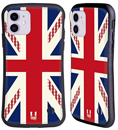 Head Case Designs Red And Blue Gingham Union Jack Collection Hybrid Case Compatible With Apple iPhone 11