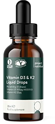 Vitamin D3 K2 Drops 4000IU - 30ml Bottle