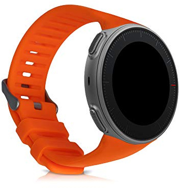 kwmobile Silikon Uhrenarmband für Polar Vantage V Armband - Ersatzarmband für Fitnesstracker - Wechselarmband Smartwatch - Orange
