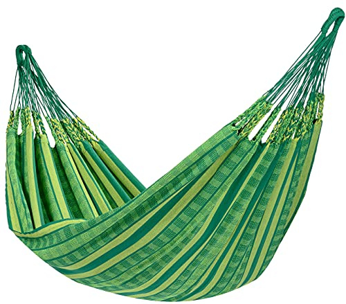 Tropilex Südamerikanische Hängematte Doppel | Handgefertigt | Fairtrade | 7 Stile & 9 Farben zur Auswahl | Flexibel & Belastbar | Perfekt für den Garten, Camping und auf Reisen geeignet