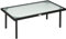 Outsunny Table Basse de Jardin Plateau Verre trempé 5 mm résine tressée Imitation rotin Noir