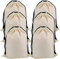 Set of 6 Cotton Travel Portable Shoes Storage Bags Organizer with Drawstring 6PCS S Size 15 x 11.5 inches (38 x 29cm)