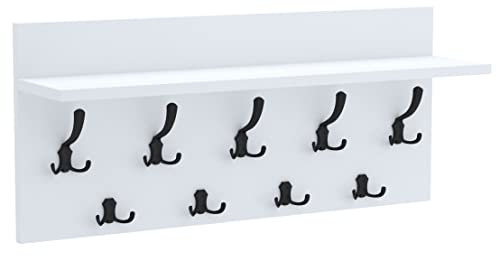 AKKE 40x70 | VERTI Garderobenpaneel Wandgarderobe Garderobe Wandpaneel Kleiderstange SCHWARZ | WEISS