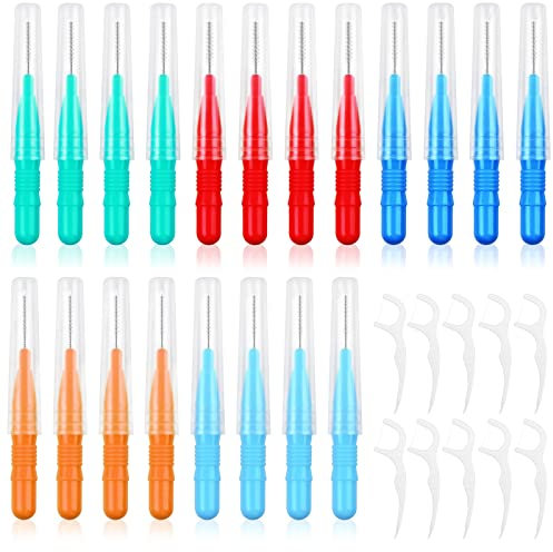 Interdental Brushes, Soft Dental Brushes, Dental Floss Brush, Mini Teeth Brushes, for Cleaning Gaps Between Teeth (0.8mm, with Floss Picks) (0.8mm, 40)
