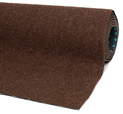 Outsunny, Kunstrasen, Rasenteppich, Rasen, Balkon, Terrasse, pflegeleicht, robust und strapazierfähig, Braun, 400 x 133 x 0,4 cm