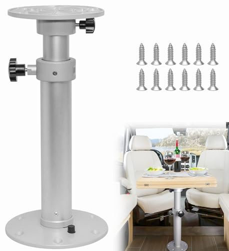 HWHongRV Socle de table de bateau amélioré, amovible et réglable en alliage d'aluminium pour camping-car, bateau, yacht marin - Plage de hauteur de 45 à 27,5 cm