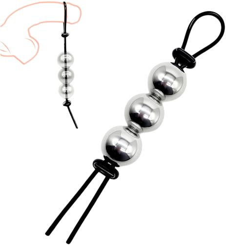 Penisring mit Gewicht Verstellbarer Metall Beads, Hodenring Hodengewicht | Eichelring Ball-Stretcher Hodensack Penis Anhänger Kugeln Schwer Penisverbessernde Erektion Trainer Sexspielzeug Für Männer