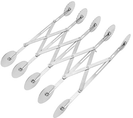 Uadme Coupe-pizza en Acier Inoxydable, 5 Roues Double Face Trancheuse à Coupe Pate Bicyclette Patisserie Plusieurs Roues Diviseur Pâte Roulette Pizza pour Tarte Biscuits Pâtisserie et Pizza