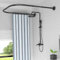 Tringle à Rideaux de Douche Angle Acier Inoxydable Arquée,Extensible Barre Rideau Douche Arrondie en Forme U,Barre Rideau Douche sans Perçage pour Salle Bains,Cabine Douche(Size:90x90x90cm,Color:A)