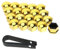 19mm Mutternabdeckungen,20 Stück Radschraubenkappen Mit Entfernung Werkzeug Sechskant-Reifen Muttern-abdeckungen Radmutterkappen Radbolzen Kappen Rad Mutter Cap Radbolzen Schutz Cover-Gold