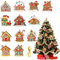 KASESSS 12 Pezzi Ciondoli di Natale, Casa di Pan di Zenzero Decorazioni Natalizie per la Casa, Appendere Addobbi Natalizi, Pendenti Natale Decorazioni Casa con Spago,Addobbi Albero di Natale per Festa