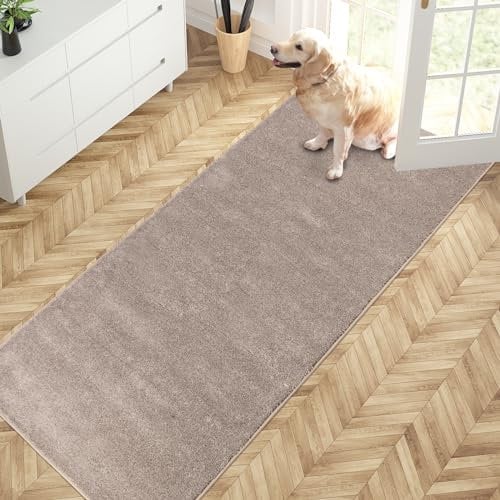 PURRUGS Dirt Trapping Door Mat 80 x 178 cm, Non-Slip Machine Washable Entryway Rug, Dog Door Mat, Super Absorbent Entry Rug for Front Door, Back Door, Muddy Shoes and Paws, Taupe