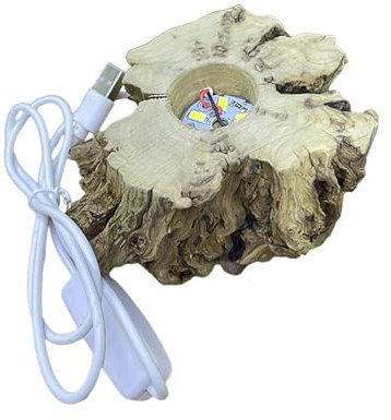Baoblaze Holz-Kristallkugel-Ständer, Nachtlicht, Basteln, tragbare LED-Lampe, Ornamente für Thanksgiving, Jahrestag, Herzstück-Dekoration, Weiß