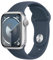 Apple Watch Series 9 [GPS, 41mm] - Argento Cassa Alluminio con Blu Tempesta Cinturino Sport, S/M (Ricondizionato)