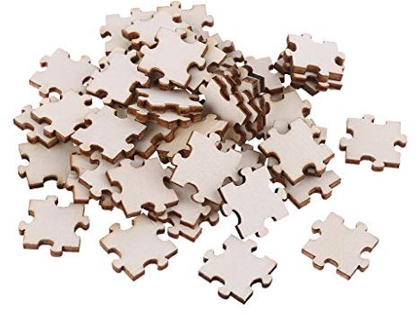 100 Pcs/Set Unfinished Wooden Blank Puzzles Pieces For Art Card Making Decor Blank Puzzles For Blank Puzzle Pieces To Write On Blank Puzzle Pieces For Wooden