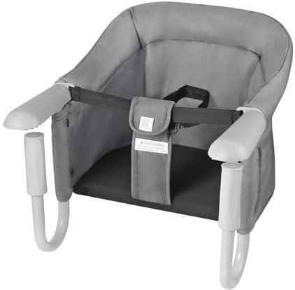 PandaEar Seggiolone da Tavolo Portatile per Bambini da Viaggio, Seggiolino Rialzato per Mangiare, Grigio