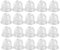 Petrol Fuel Primer Bulb Pump, 20 Pcs Primer Bulb, 19mm & 22mm Transparent Carburetor Oil Cup, for Grass Trimmer Blower Cutter Lawnmower, Weedeater Chainsaw Replacement(White)