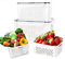 Kiswleon Frischhaltedosen mit Deckel und Abtropfkorb,4 Set Gemüse Aufbewahrung 0,8l+1,7l+3,15l+4,15l,Aufbewahrung Kühlschrank,Kühlschrank Organizer Set für Kühlschränke, Schränke