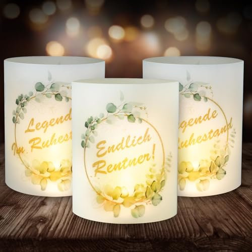 Ruhestand Deko 12 Windlichter Tischdeko, Seutgjie Endlich Rentner Dekoration für Abschiedsfeier Rente Party Alles Gute zum Ruhestand