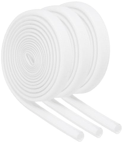 QUARKZMAN 3pz Guaina Antincendio Treccia Isolante per Cavi, 3.28ft- 4mm ID Bianco, Guaina Fibre Vetro Rivestita Silicone Alta Temperatura per Linee Tubi per Automobili e Cablaggi Elettrici