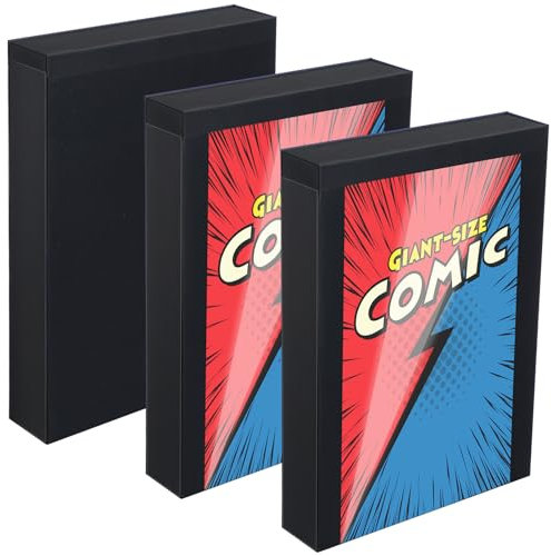 MotiMind 3 Pcs Magnet Comic Book Storage Box for Current and Silver Age Comics Folio Magnet Comic Book Storage Box with Transparent Pocket for Exhibition