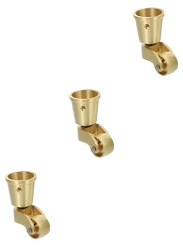 GLEAVI 3stücke Schwenkrad Aus Massivem Messing Drehbare Möbelrolle Für Stuhl Und Tischbeine Schwerlast-lenkrollen Für Möbel Couchtisch Bücherregal Und Mehr Leise Und Robust