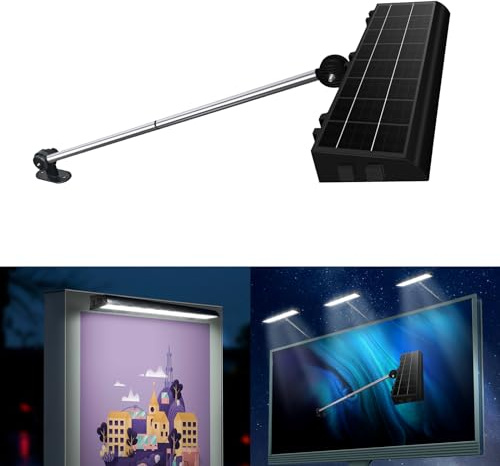 Solar Sign Lights Outdoor Wasserdicht 232 LED Super Bright Billboard Licht mit Montage Bremse 8000mAh Gewerbliche Solarleuchten für Wand Immobilien Geschäft Hofschild Werbung Beleuchtung (Schwarz)