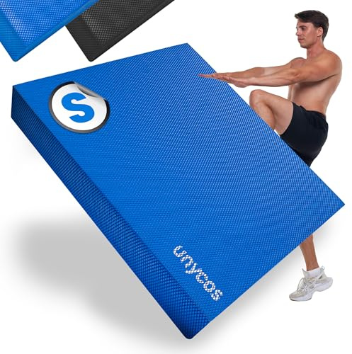 unycos – Cuscinetto di Equilibrio Antiscivolo in TPE Alta Densità, Tappetino Propriocettivo Balance Pad 40×33×5 cm, Supporta 150 kg, per Yoga Pilates Fitness, Core e Mobilità (Blu, S)
