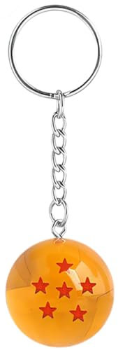 DEZP 1 Pièce 3D Dragon Ball Keychain Ball Key Chain, Porte Clé Pour Dbz Pour Sacs, Téléphones Portables, Clés, Portefeuilles, Cartables(1Étoile) (6 étoiles)