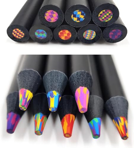 SEQ Matite arcobaleno a 8 colori: matite colorate jumbo per adulti e bambini, per colorare, disegnare e disegnare, divertente e carino, materiale scolastico e artistico per adulti e