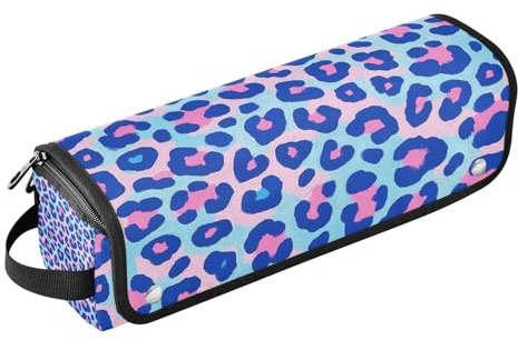 miaozhen Hair Tool Travel Bag and Heat Resistant Mat with Zipper Dustproof Travel Hair Straightener Bag for Flat Iron Hot Tools and Haircare Accessories,Blue-pink Leopard Print Women Essentials