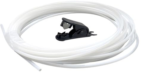 10 Meter PTFE Schlauch 4mm x 2,5mm – 3D Drucker Teflonschlauch 1,75mm für Filamentführung – Kompatibel mit Creality K1/K1 Max/Ender 3 V3 – Inklusive Schlauchschneider (10m Weiß)