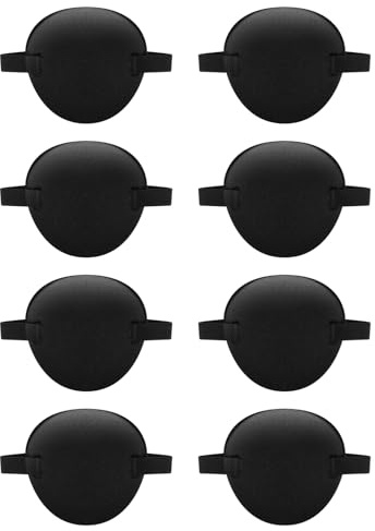 8 Stück Augenklappe Medizinisch Augenklappe Pirat Verstellbare Pirat Eye Patches Augenpflaster Erwachsene für täglicher Gebrauch Amblyopie Erholungsphase