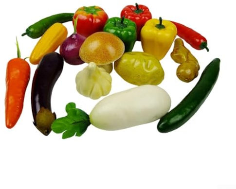 Colección realista de verduras artificiales de 17 piezas para decoración del hogar y uso en fiestas, perfecta para mejorar exhibiciones y entornos educativos