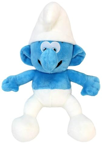 BEMIRO Kuscheltier ca. 32 cm – blau-weißes Plüschtier im Comic-Stil – mit gestickten Augen – weich & kindgerecht – Stofftier für Kinder ab 3 Jahren – ideal zum Kuscheln & Verschenken (Clumsy)